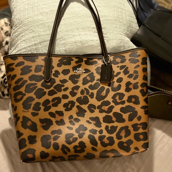 Coach gently used animal print tote - Picture 2 of 3